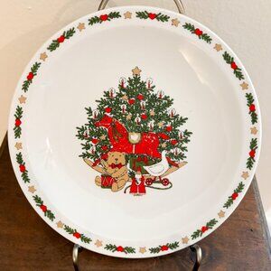 Vintage Ten Strawberry Street O' Christmas Tree Salad Plates set of 4 in 1987